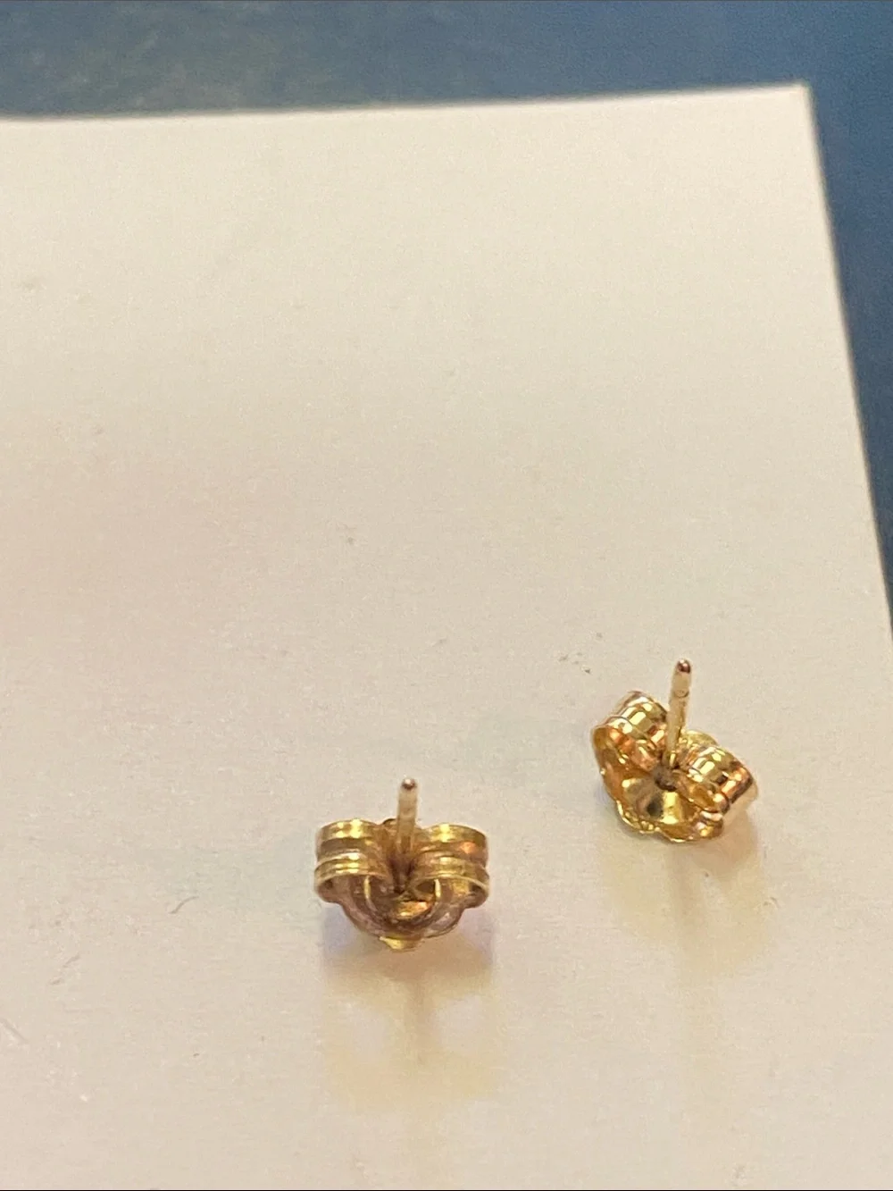14K Yellow Gold Cubic Zirconia Stud Post Earrings - Picture 10 of 13